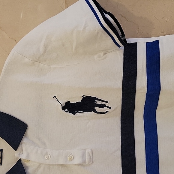 MEN'S POLO RALPH LAUREN LARGE PONY COLLARED SHIRT SIZE MEDIUM $99 - Picture 2 of 5